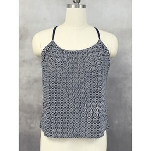Kona Sol Tankini Swim Top Women Medium Geometric Stretch Beach Minimal Coastal
